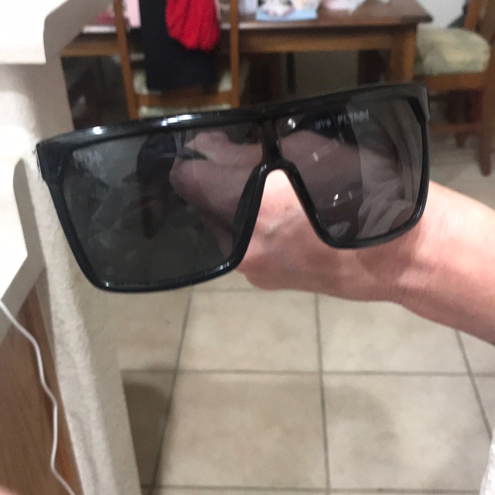 SPY Black Wraparound Sunglasses